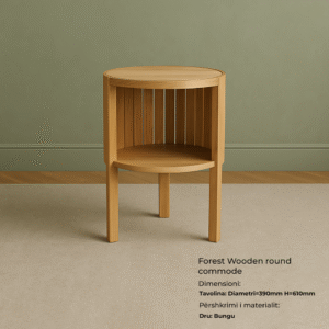 Forest Wooden Round Commode