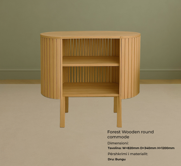 Forest Wooden Round Commode